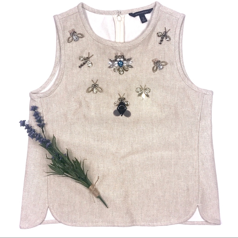 Banana Republic Jeweled Insect Tank Sz PS